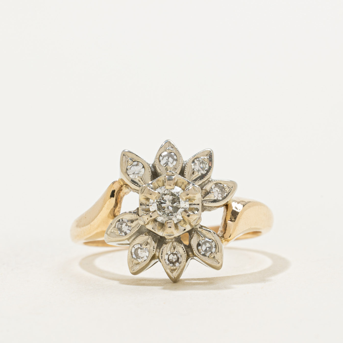 Diamond Flower Ring | 0.36ctw | SZ 6.75 |
