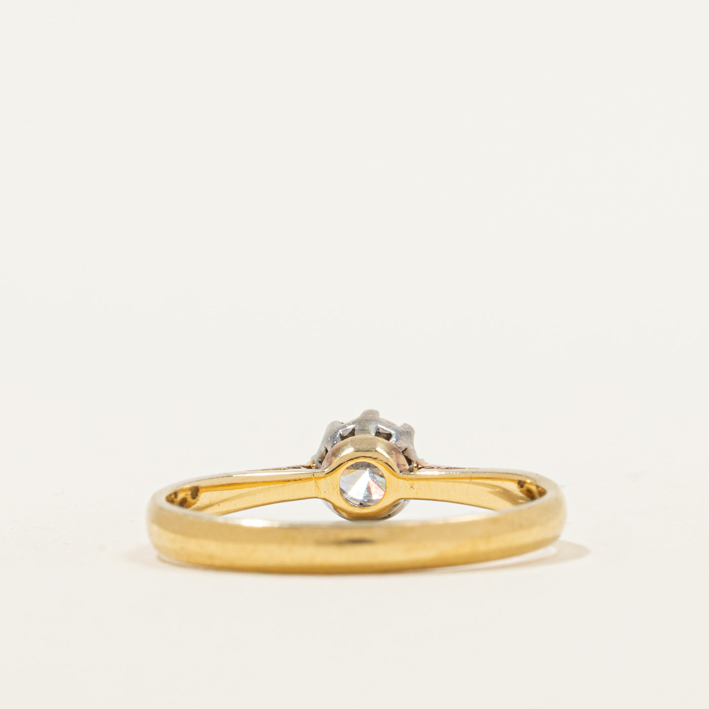 Bague de fiançailles solitaire diamant style milieu du siècle | 0,30 ct | Taille 7 | 