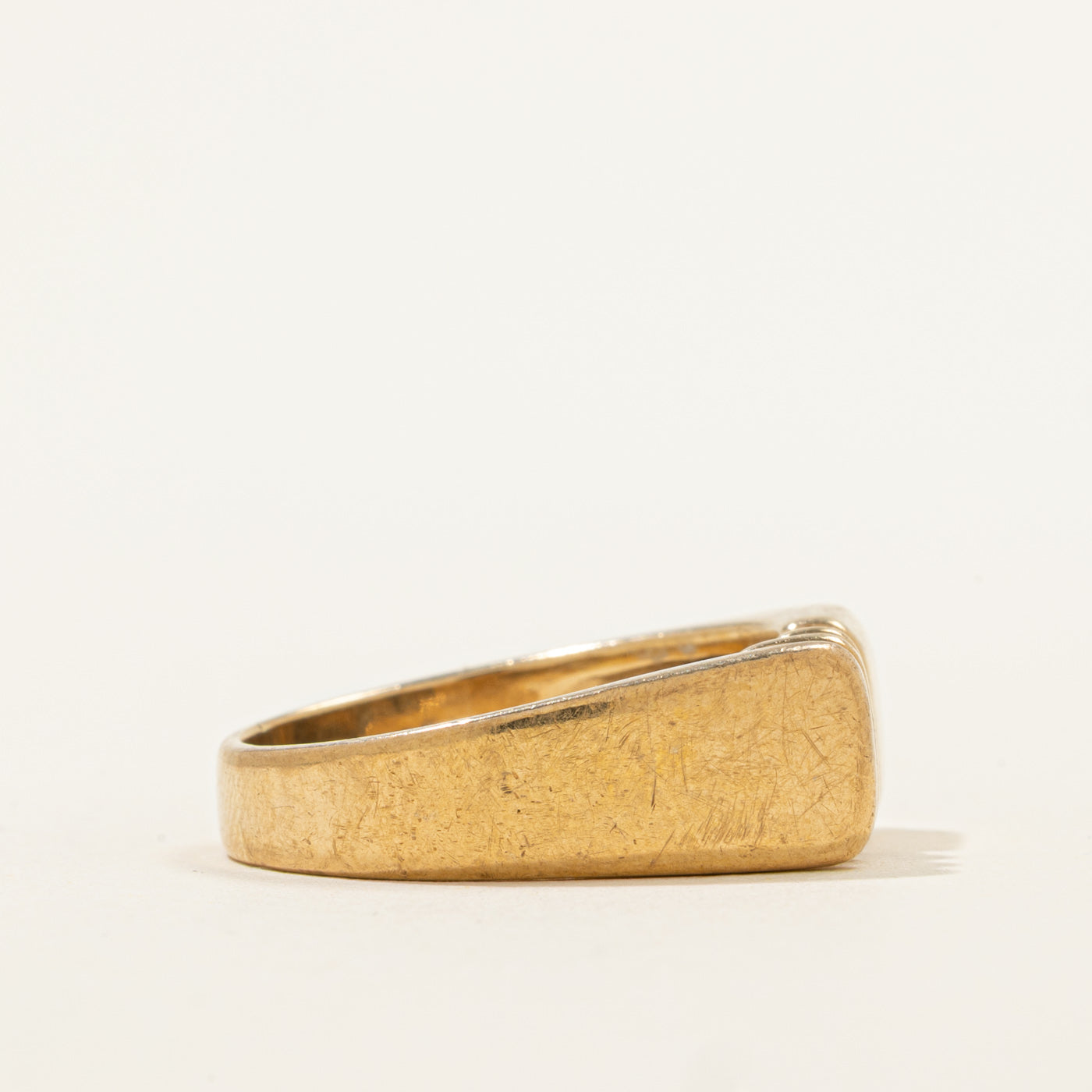Channel Set Diamond Signet Ring | 0.015ctw | SZ 8 |