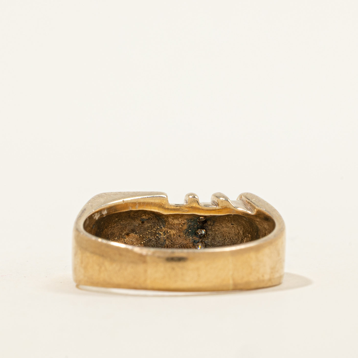 Channel Set Diamond Signet Ring | 0.015ctw | SZ 8 |