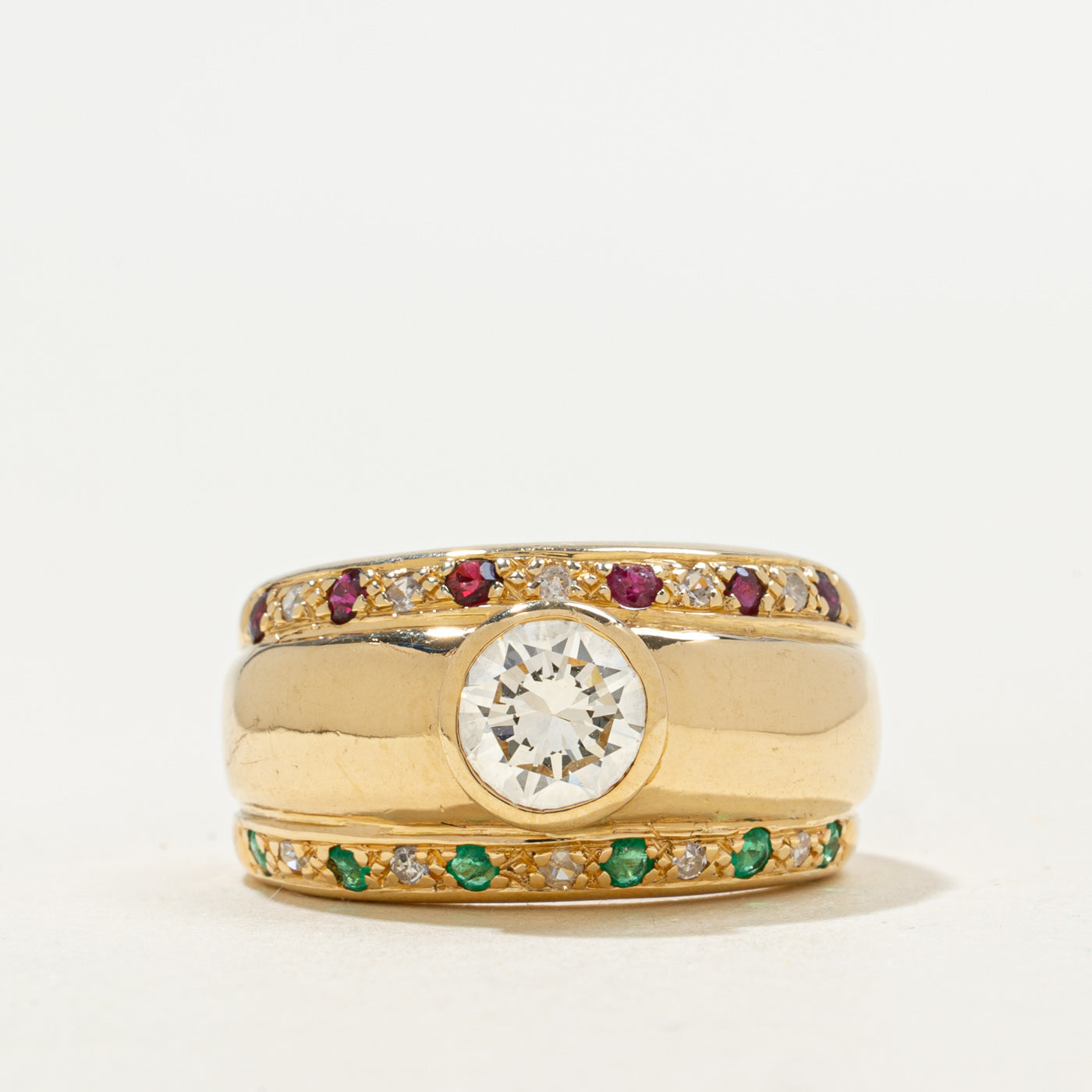 Multi Gem Bezel Set Engagement Ring | 1.00ct | SZ 6.5 |