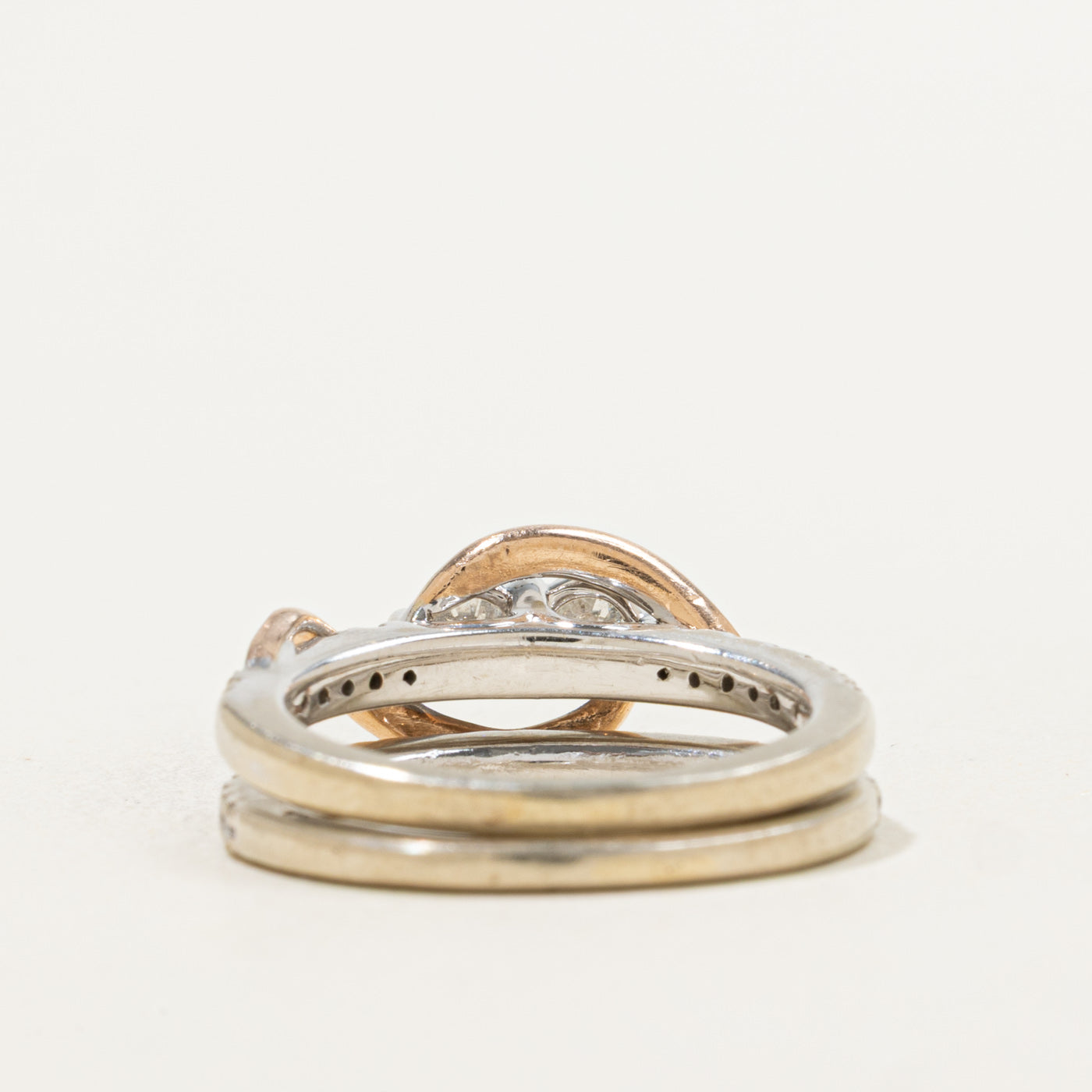 Ensemble de mariage en diamant Toi ei Moi | 0,71ctw | Taille 5 | 