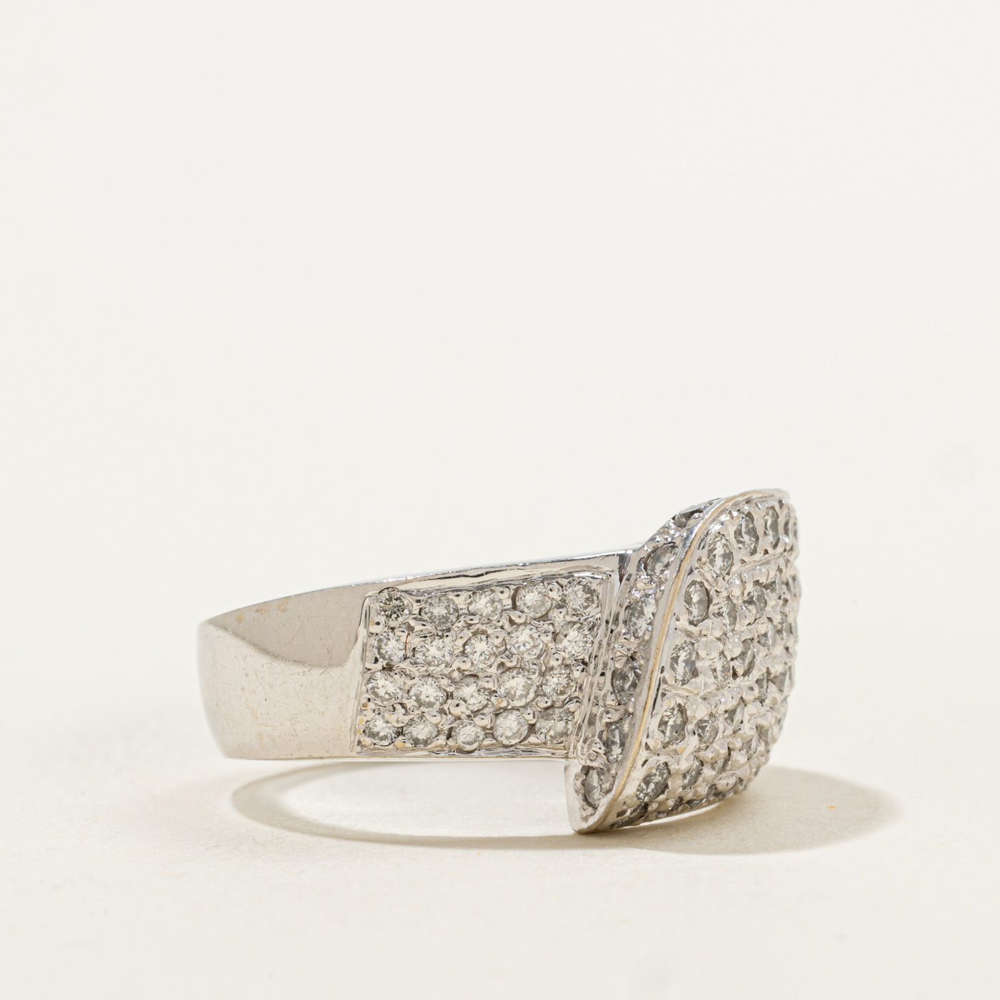 Pave Diamond Bypass Ring | 0.78ctw | SZ 8.25 |