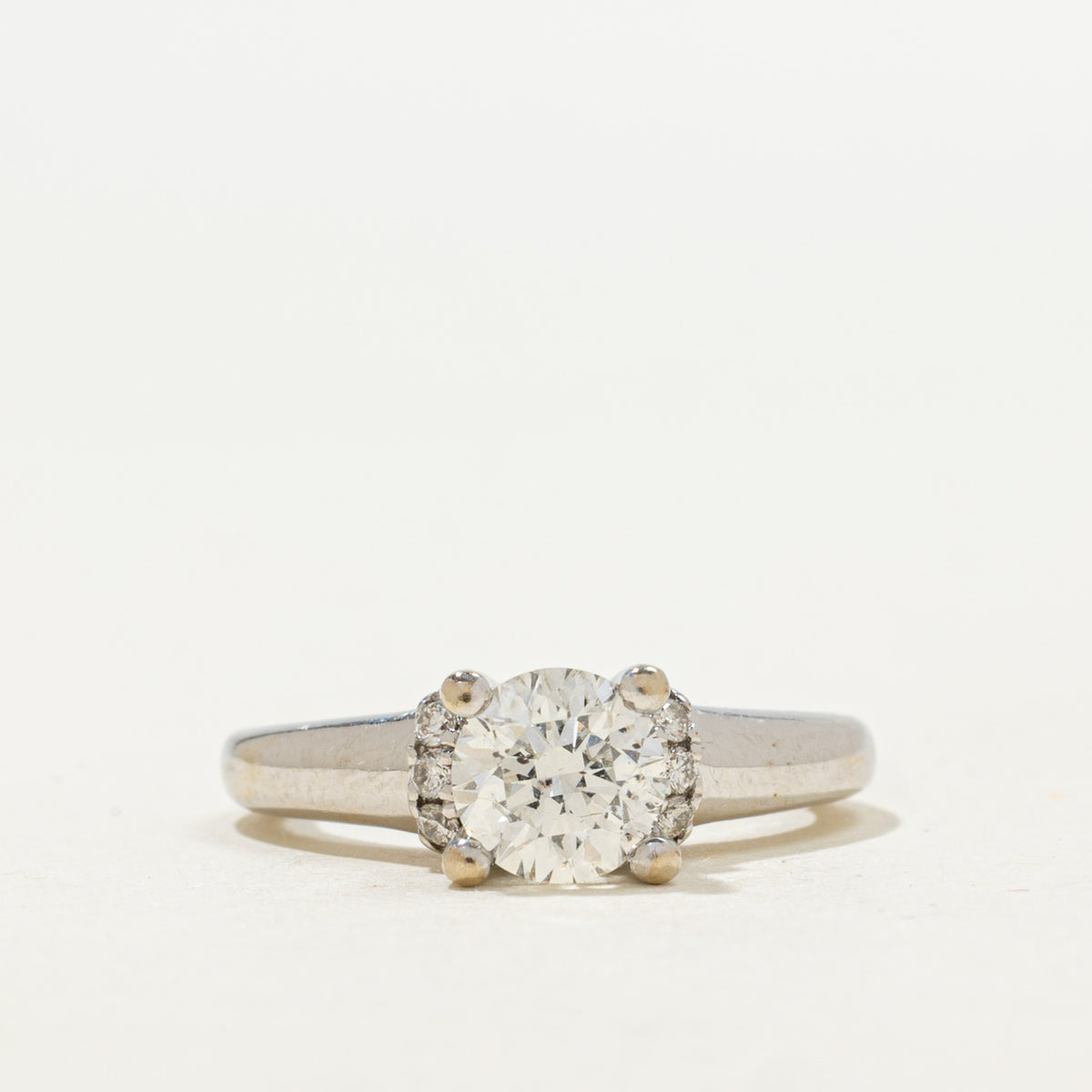 High Set Diamond & Sapphire Engagement Ring | 1.08ctw, 0.04ct, SI2 H