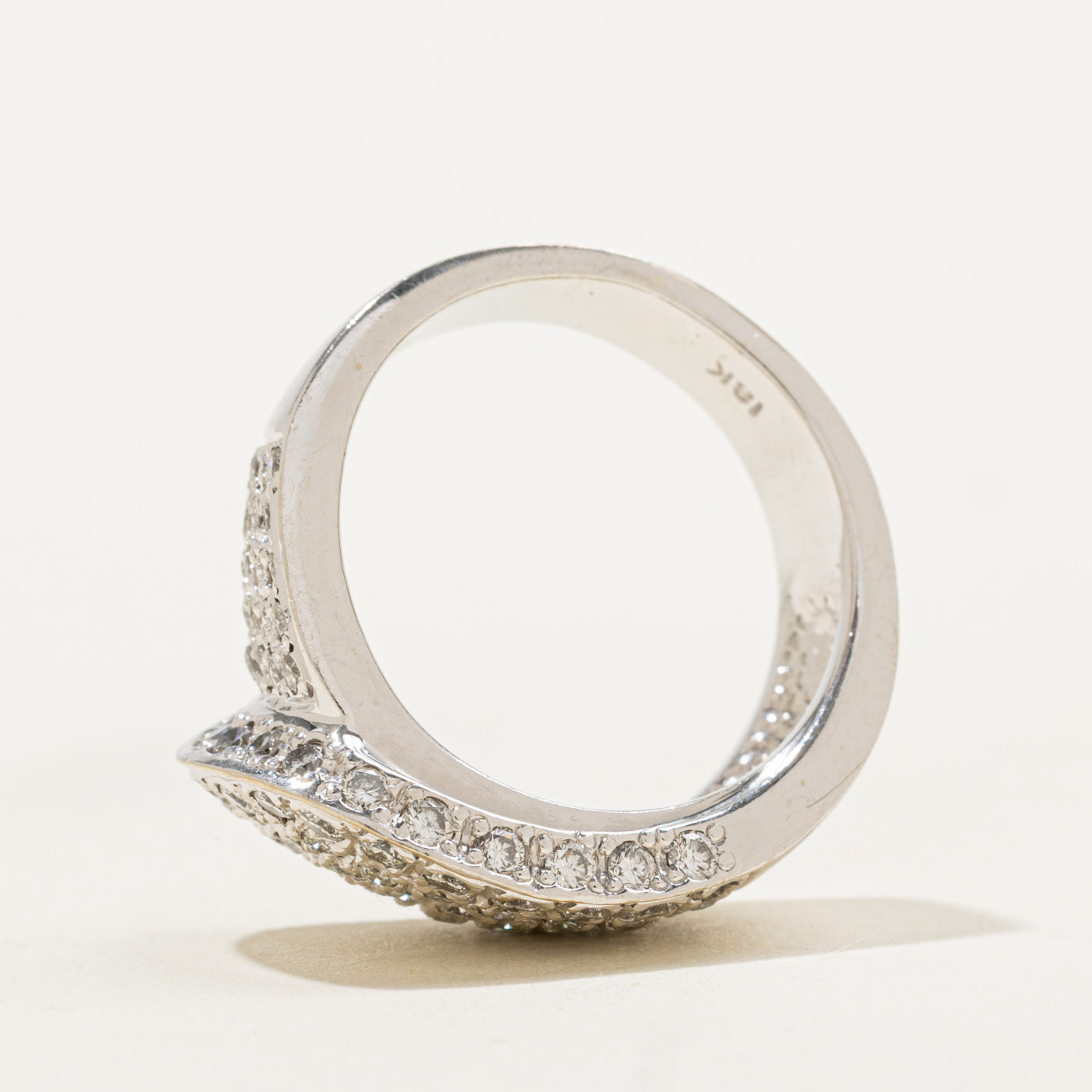 Pave Diamond Bypass Ring | 0.78ctw | SZ 8.25 |