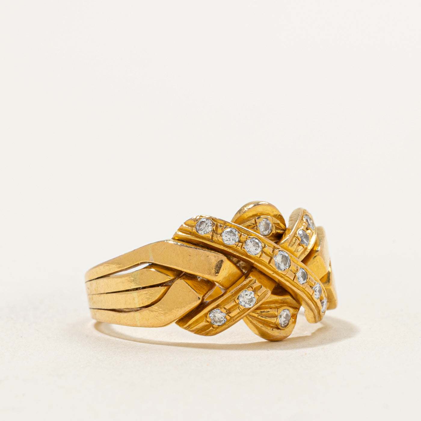 Soldered Diamond Puzzle Ring | 0.20ctw | SZ 6.5 |