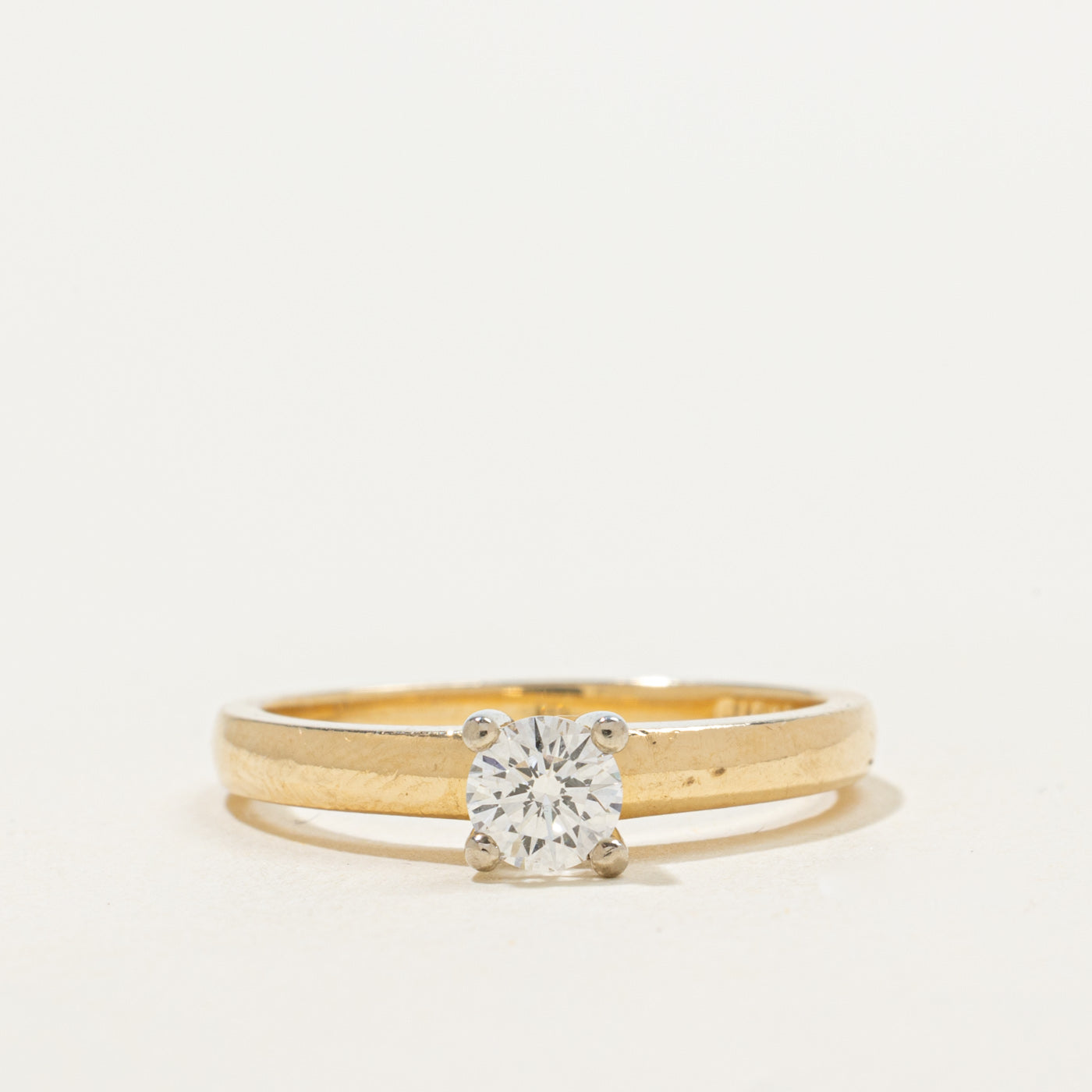 Bague de fiançailles solitaire en diamant | 0,34 ct | Taille 6,5 | 