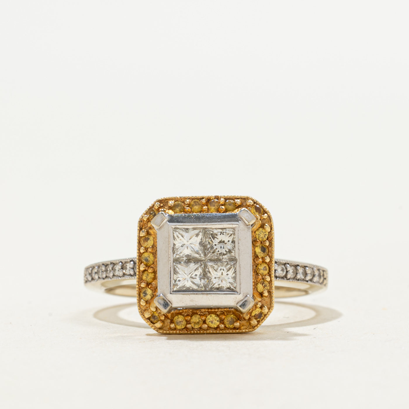 Jiliaev Jewelry' Yellow Sapphire & Diamond Engagement Ring | 0.65ctw, 0.20ctw | SZ 6.5 |