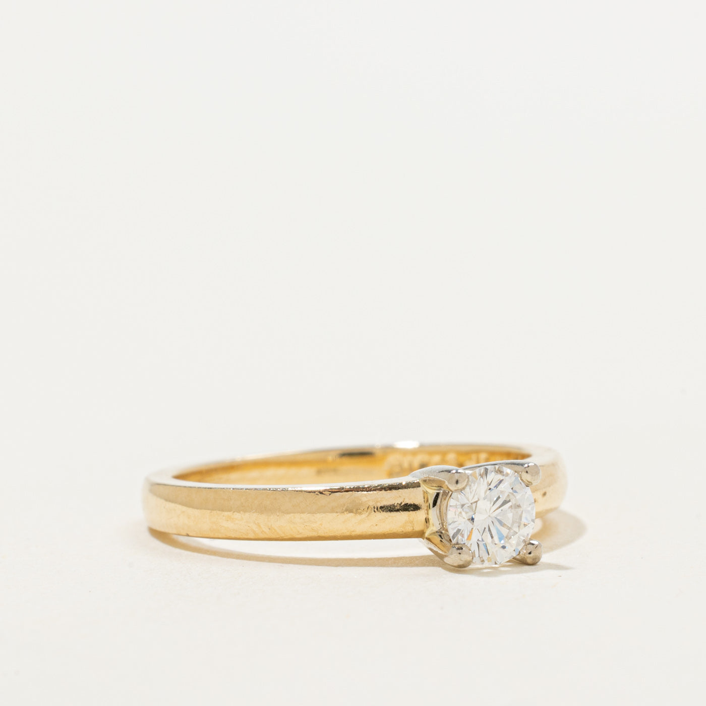 Bague de fiançailles solitaire en diamant | 0,34 ct | Taille 6,5 | 