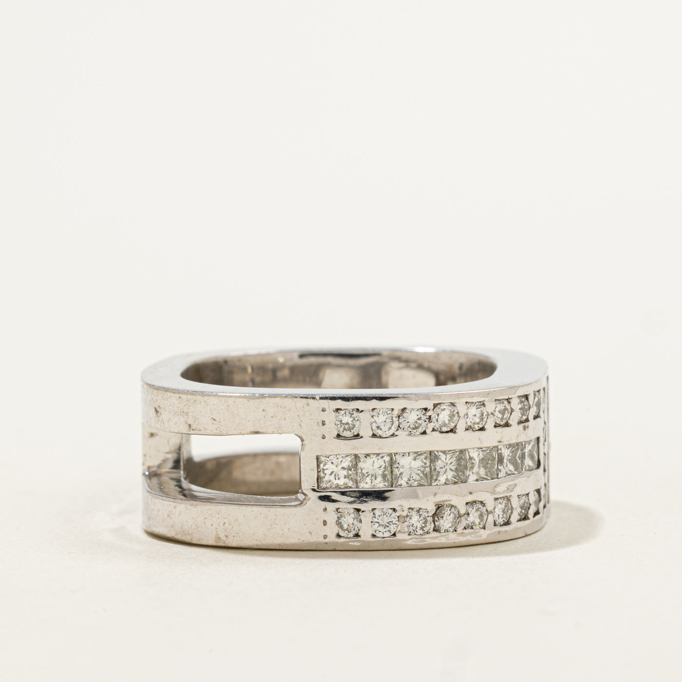 Channel Set Diamond Soft Square Ring | 2.00ctw | SZ 10 |
