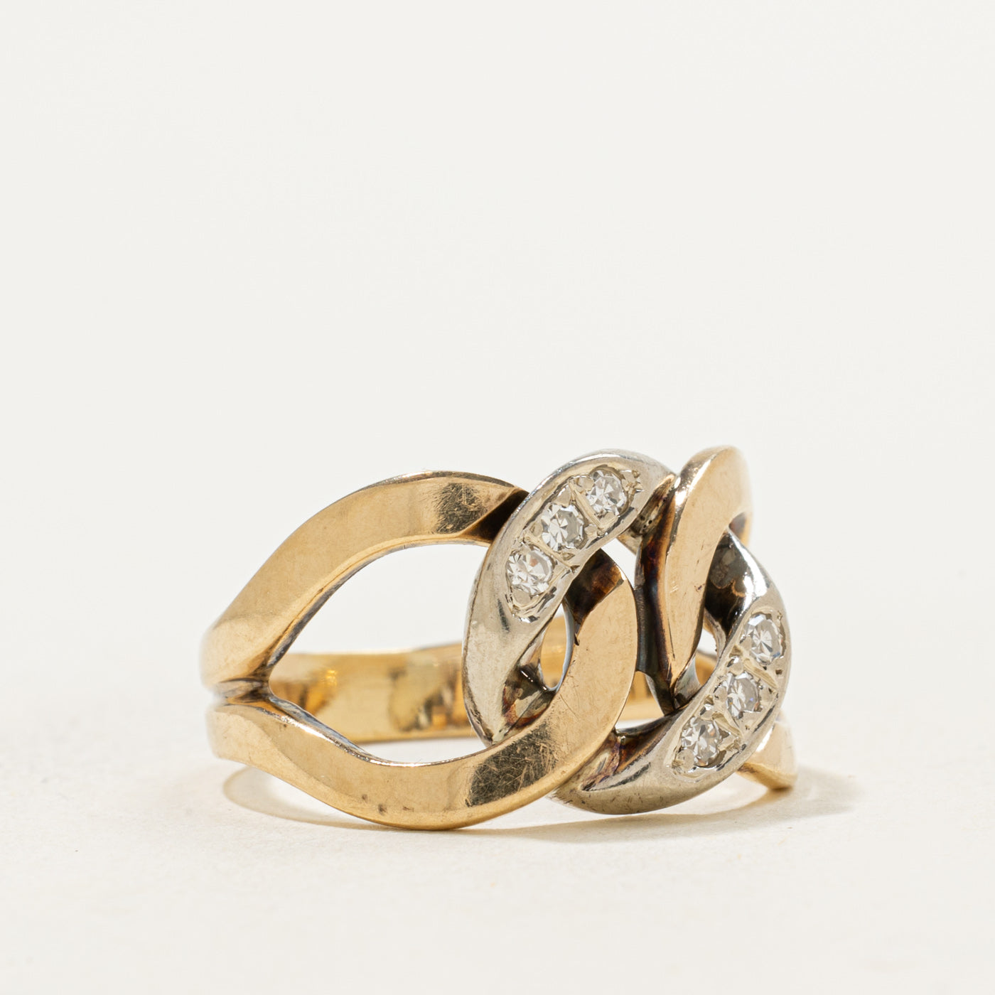 Curb Link Diamond Ring | 0.15ctw | SZ 5.75 |