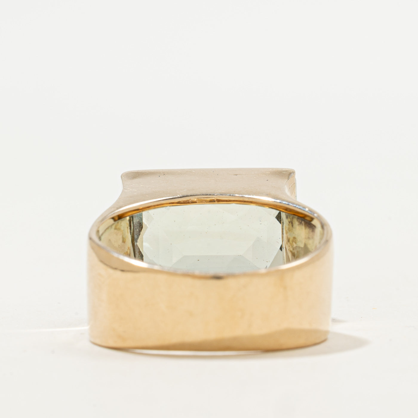 East West Checker Cut Green Amethyst Ring | 11.50ct | SZ 9.5 |