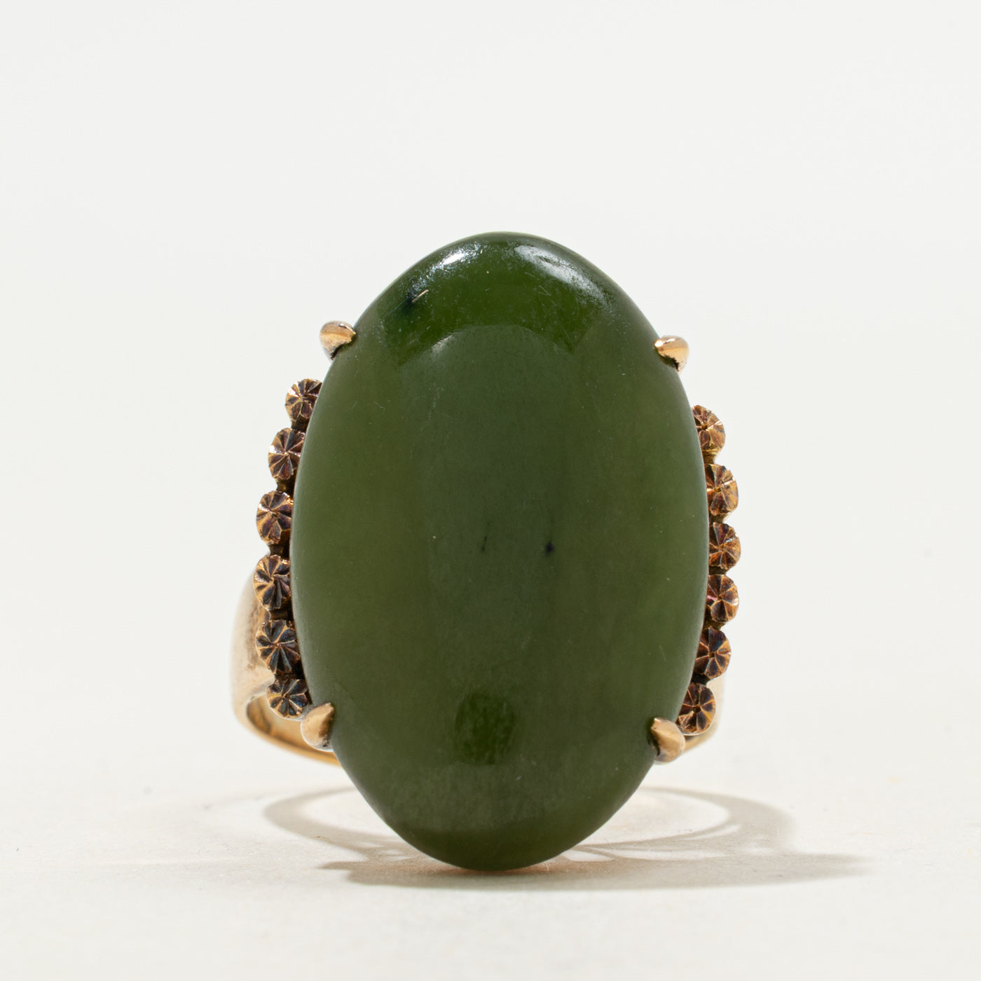 Nephrite Jade Cocktail Ring | 11.15ct | SZ 6.5 |