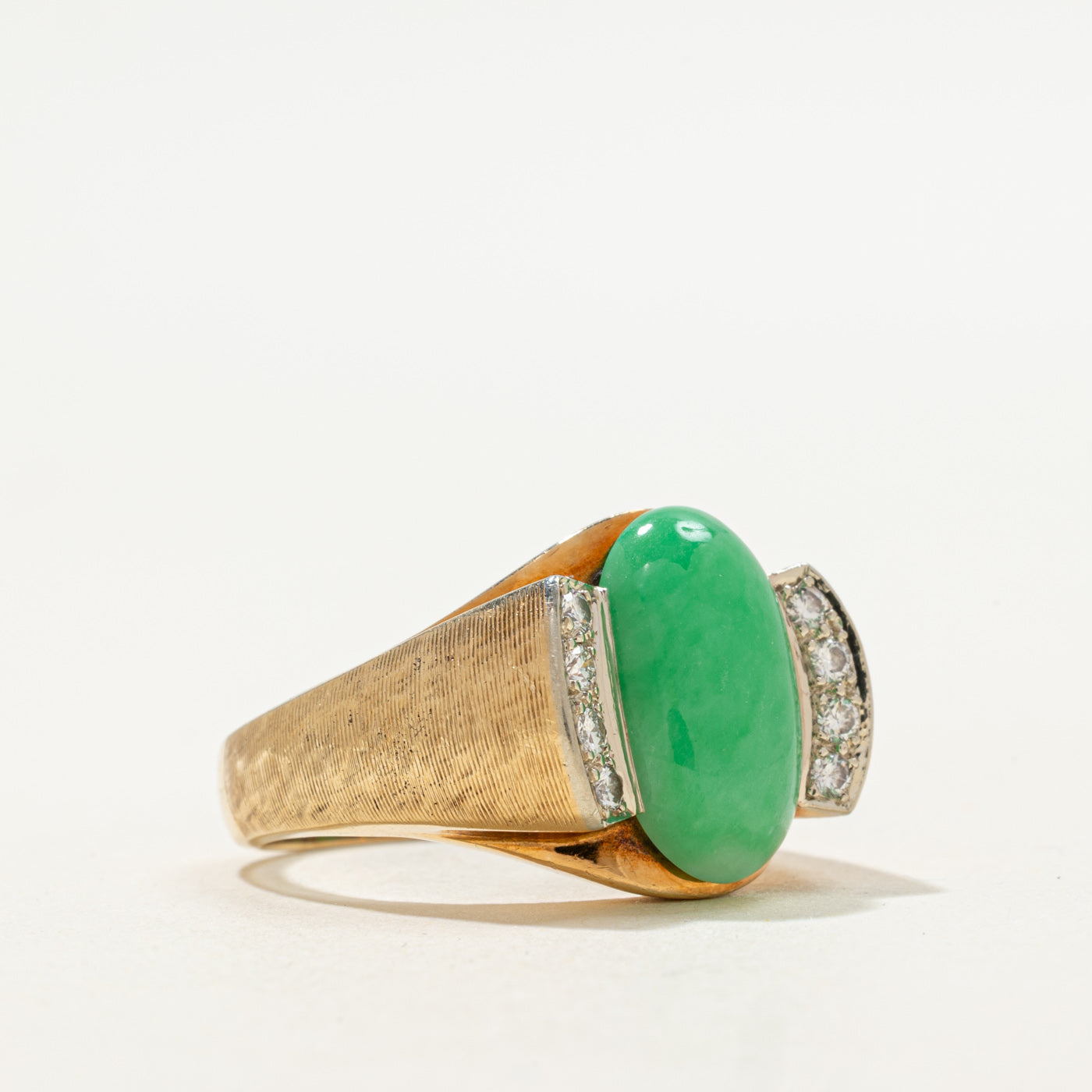 Jadeite & Diamond Cocktail Ring | 6.00ct, 0.24ctw | SZ 8.75 |