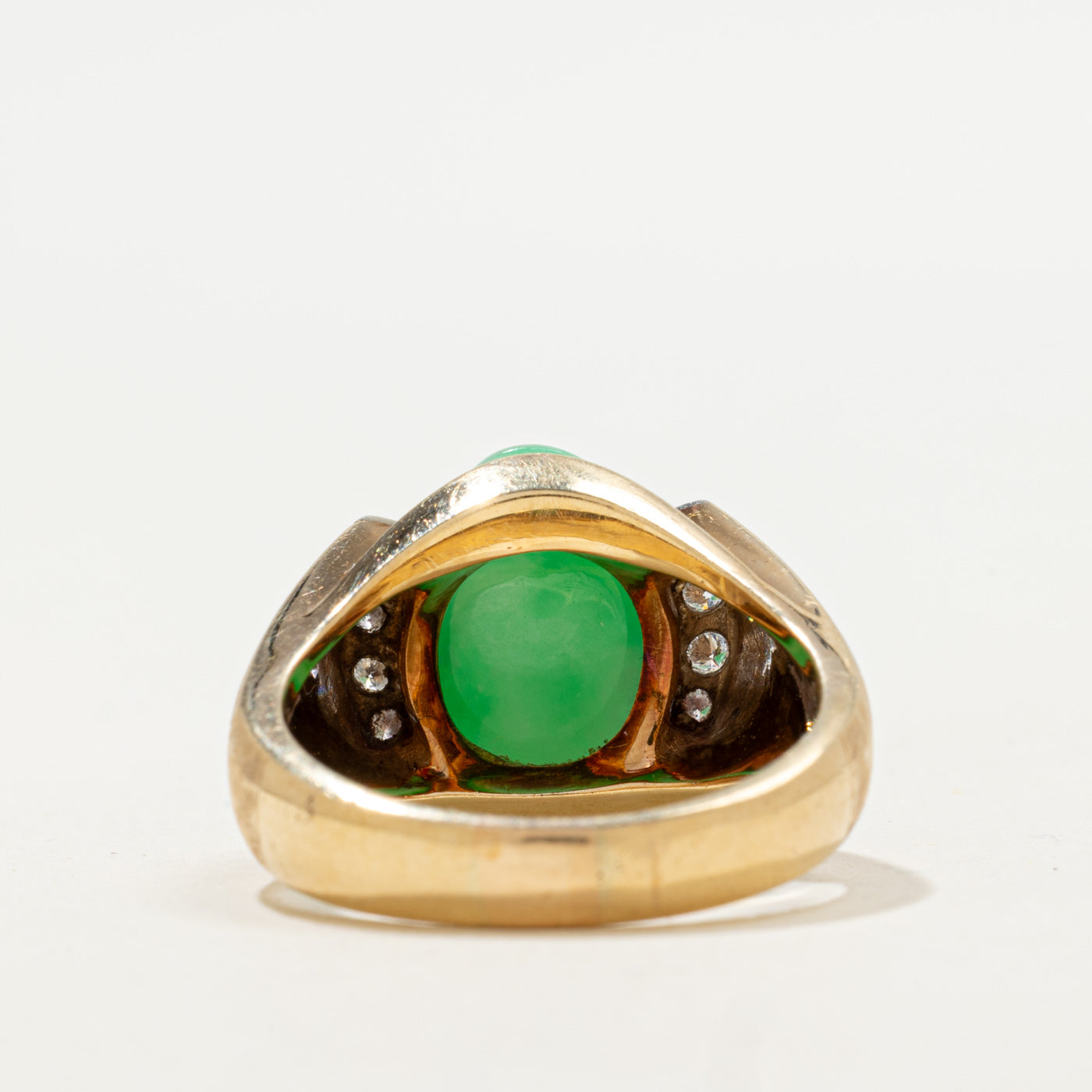 Jadeite & Diamond Cocktail Ring | 6.00ct, 0.24ctw | SZ 8.75 |