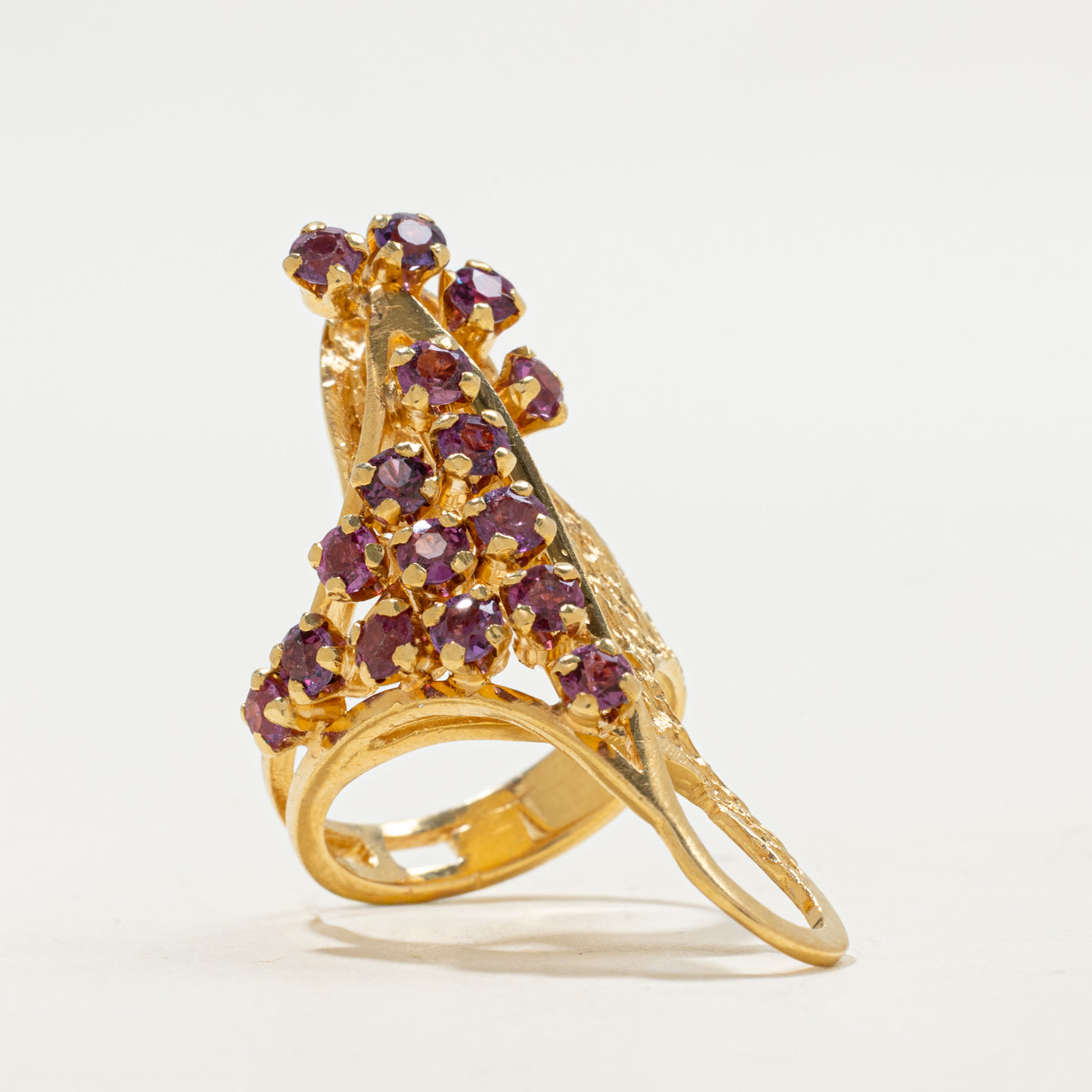 Ruby Cluster Textured Cocktail Ring | 2.00ctw | SZ 5 |