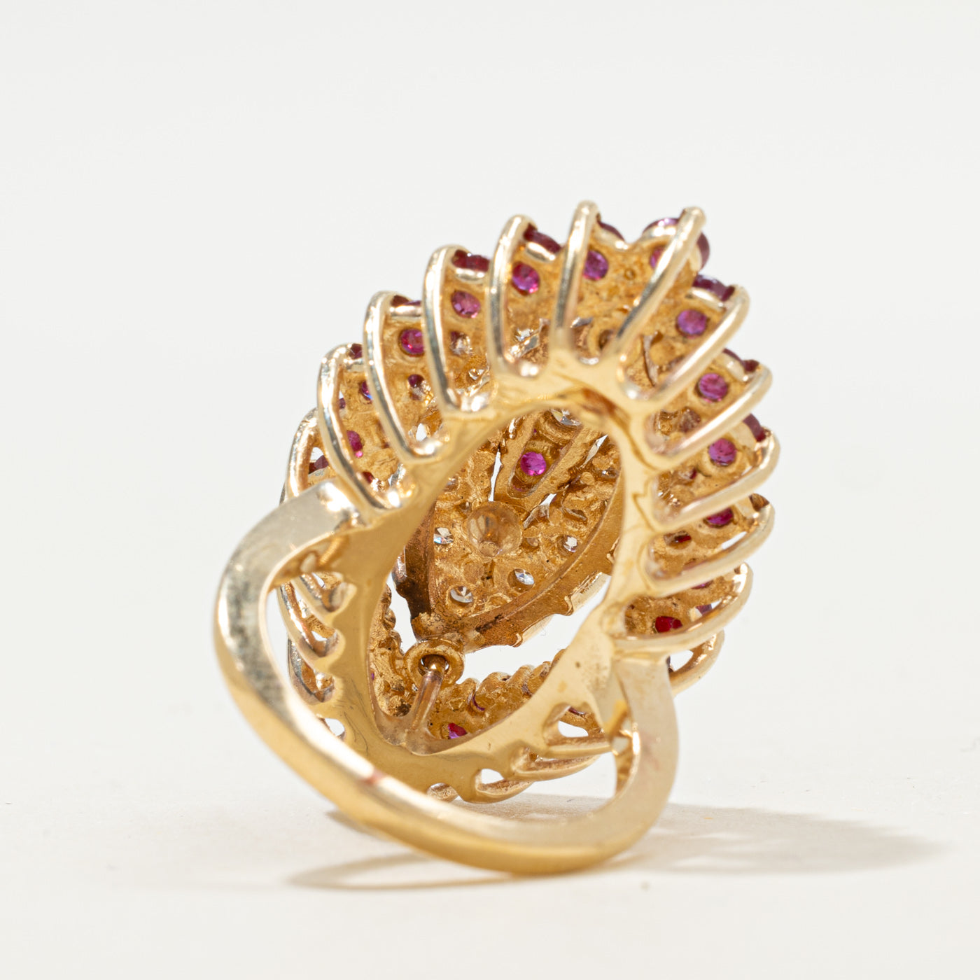 Marquise Shaped Cage  Raised Cocktail 14k Ring | 2.92 ctw, 1.69ctw | Sz 6