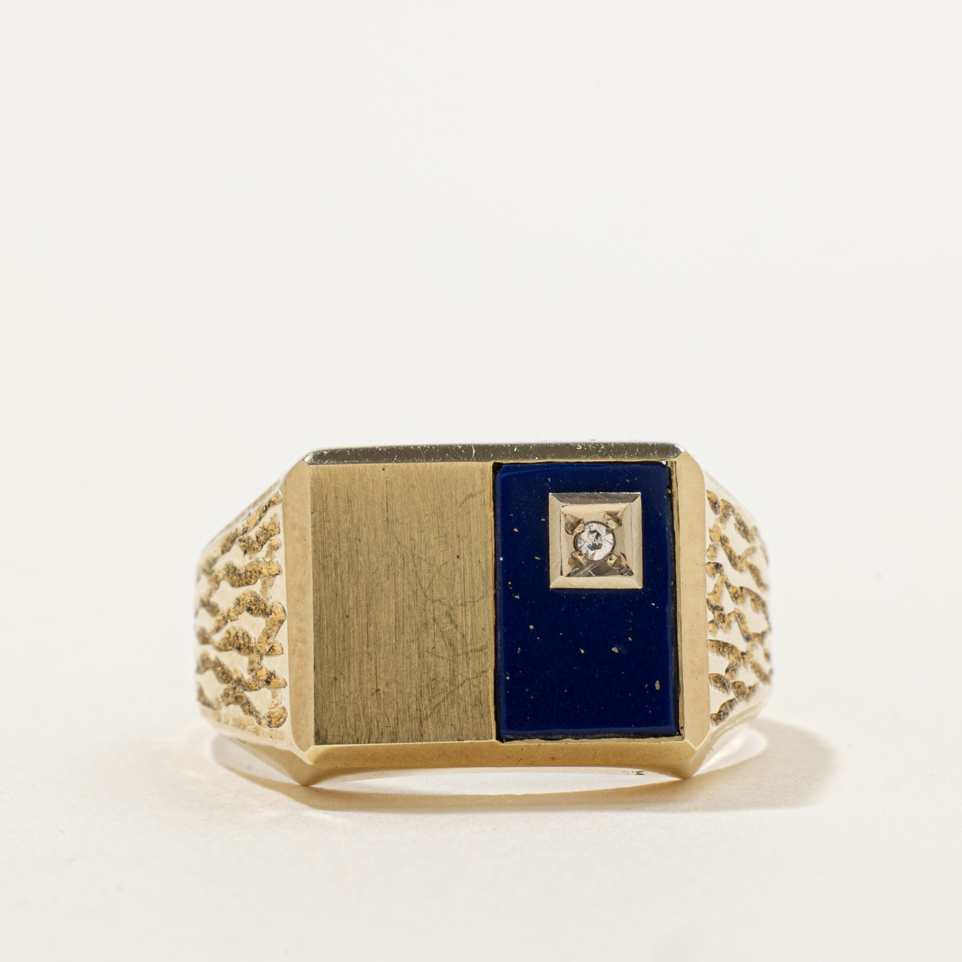 Lapis Lazuli Signet Ring | 1.00ct, 0.01ct | SZ 12.5 |