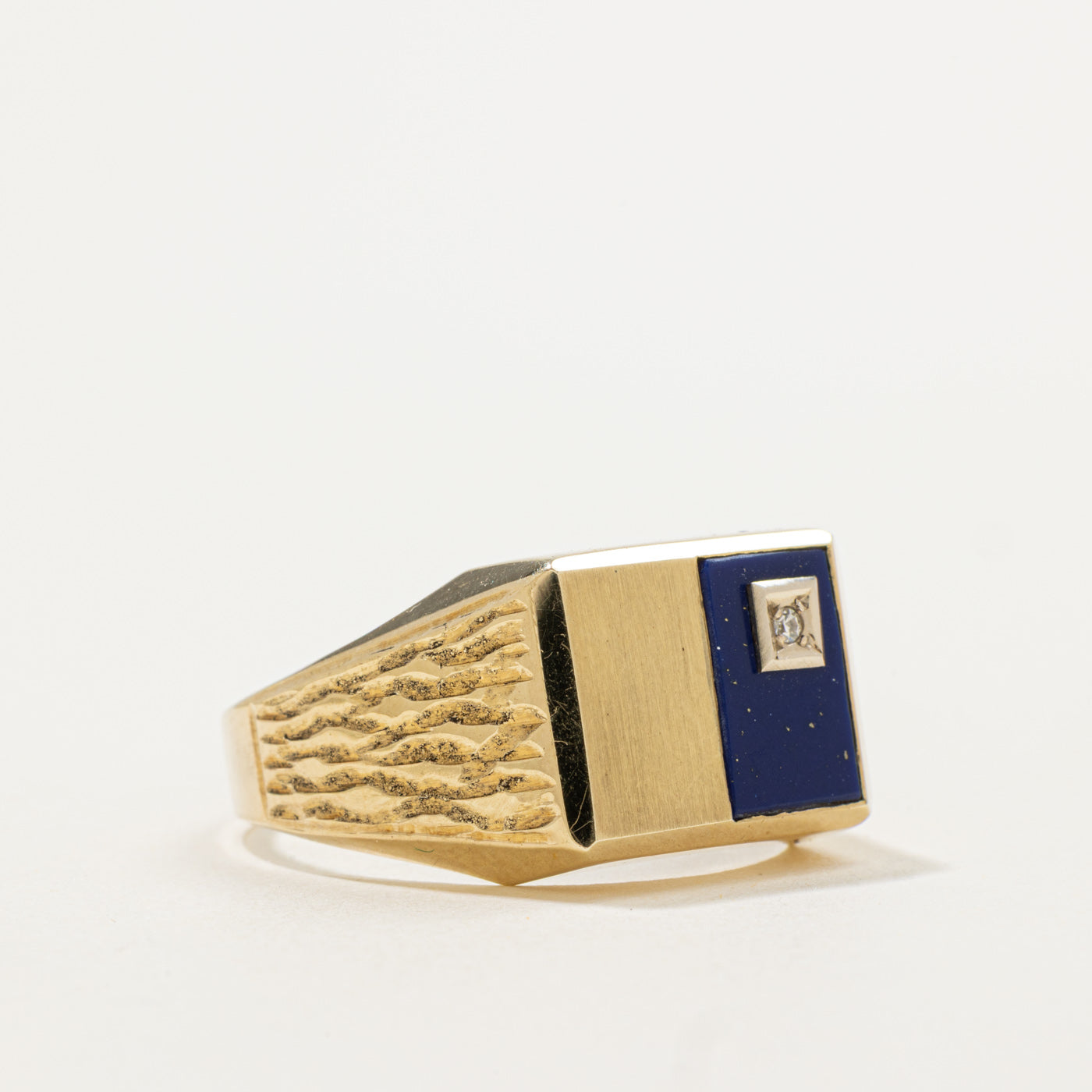 Lapis Lazuli Signet Ring | 1.00ct, 0.01ct | SZ 12.5 |