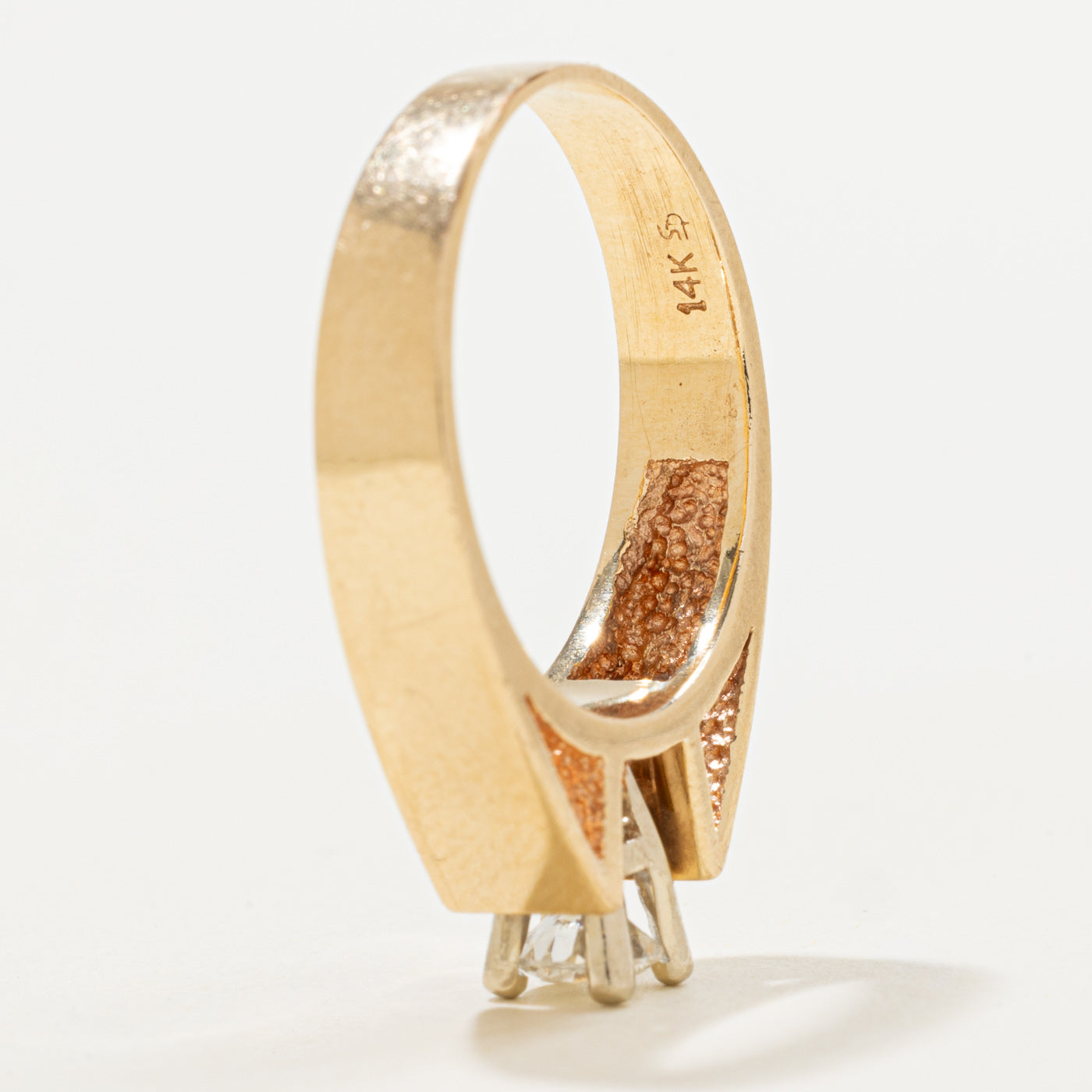 Wide Band Solitaire Diamond Ring | 0.38ct | SZ 8 |