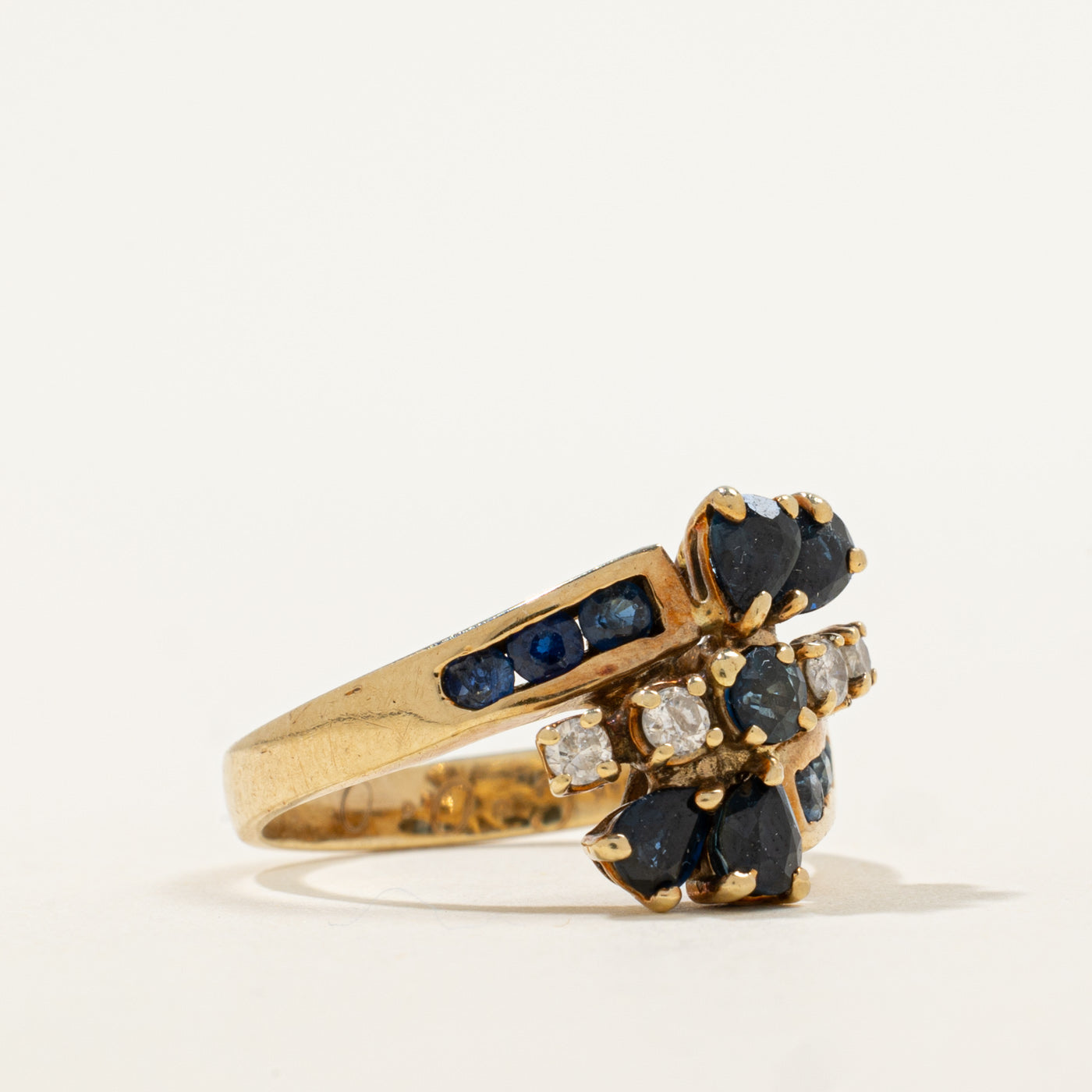 Unique Sapphire & Diamond Bypass Ring | 0.72ctw, 0.12ctw | SZ 8 |