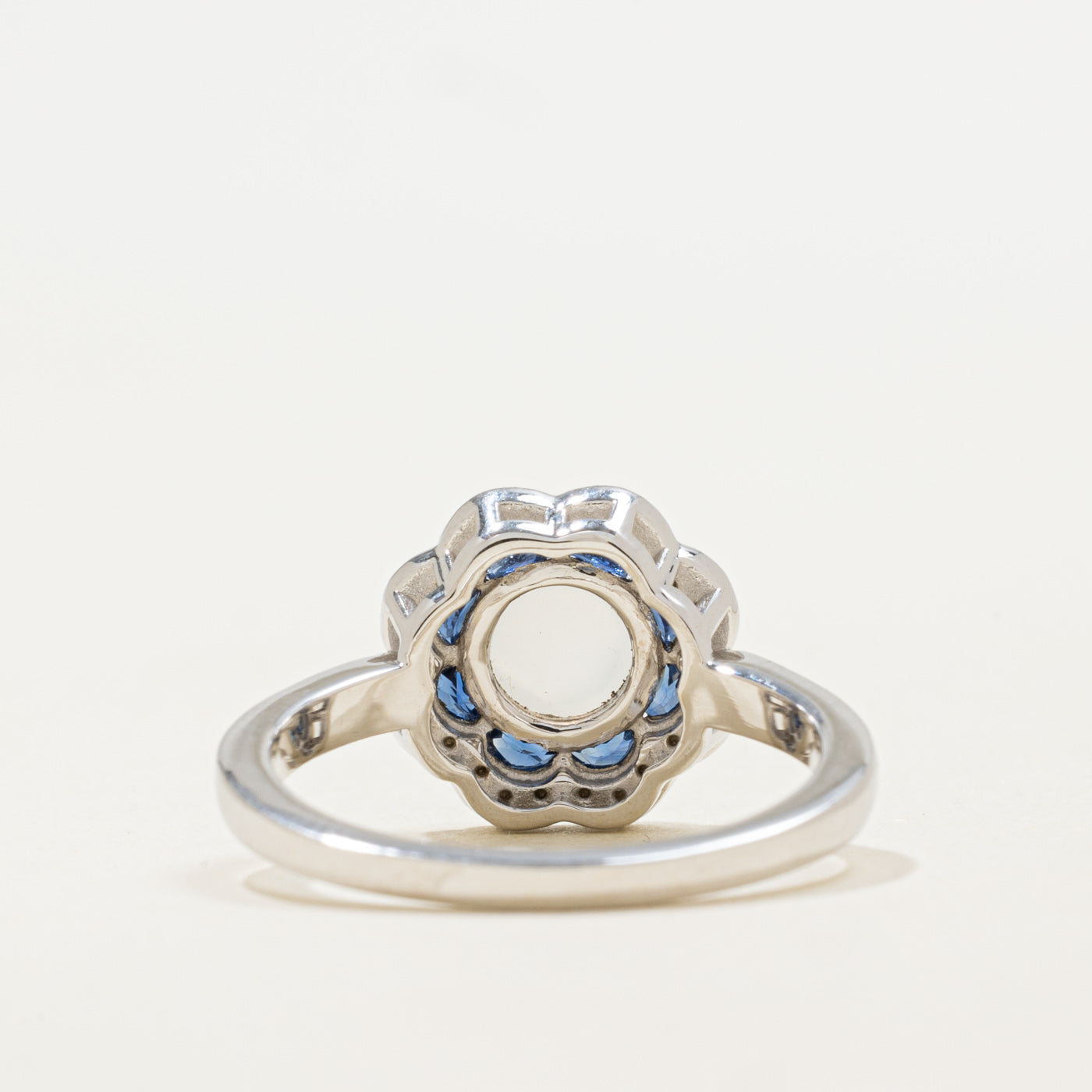 '100 Ways' Art Deco Inspired Moonstone, Sapphire & Diamond Ring | 1.40ctw, 0.10ctw | SZ 6.75 |