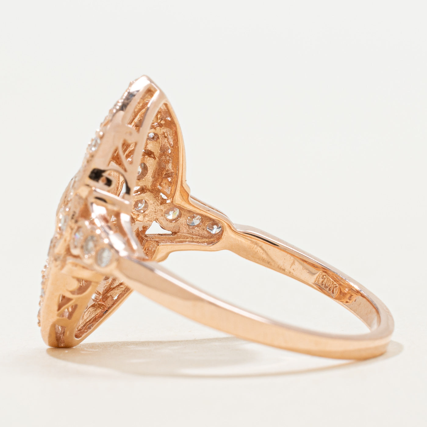 '100 Ways' Art Deco Inspired Rose Gold Diamond Ring | 0.49ctw | SZ 6.75 |