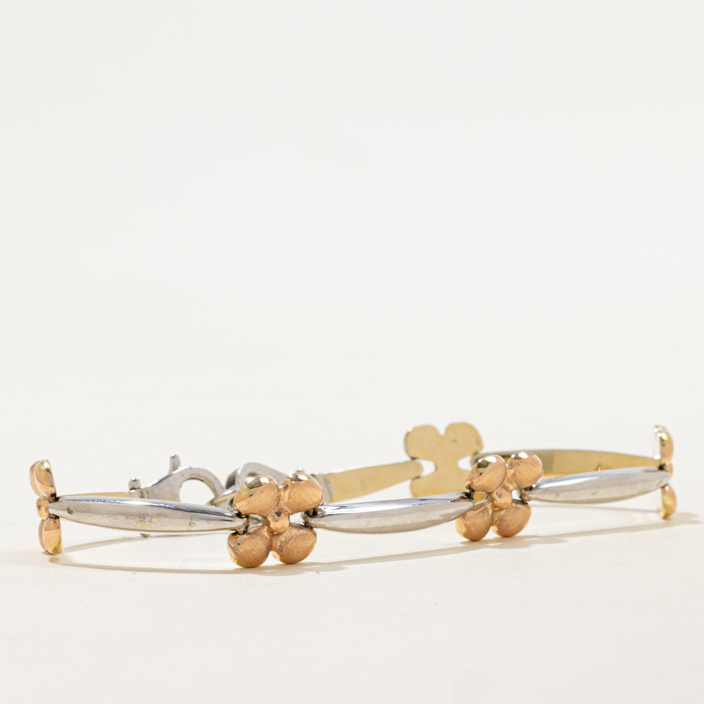 Tri Tone Gold Floral Bracelet | 7" |