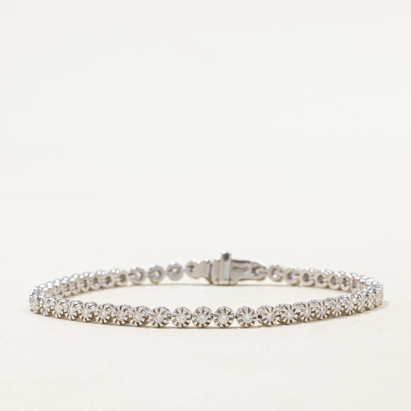 Illusion Set Diamond Tennis Bracelet | 0.76ctw | 7" |