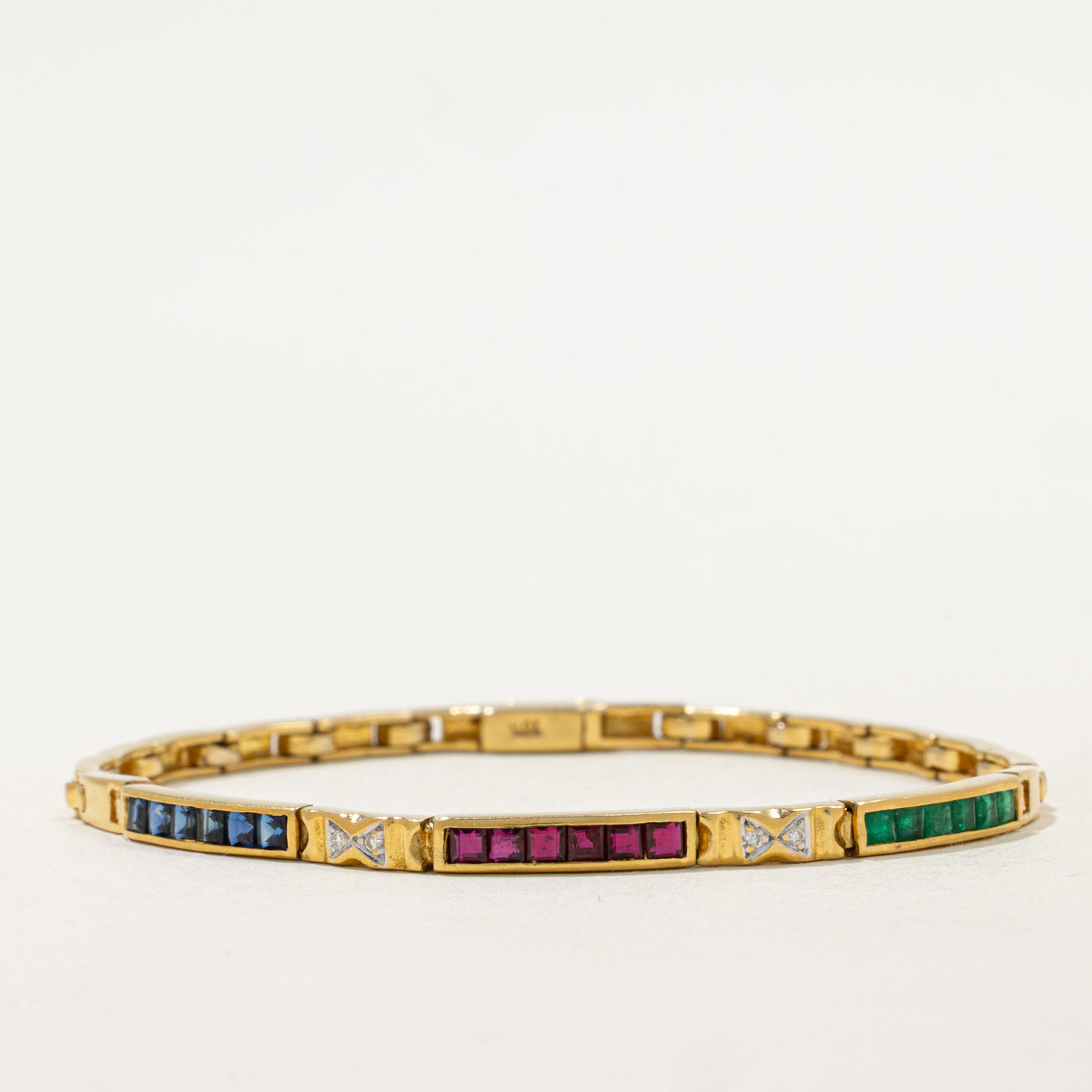 Channel Set Multi Gemstone Bracelet | 1.25ctw, 0.02ctw | 7.25" |