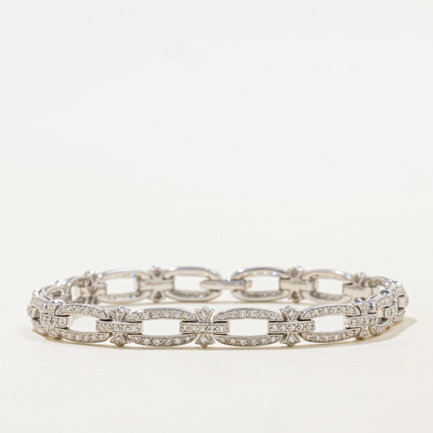 '100 Ways' Art Deco Inspired Diamond Oval Link Bracelet | 2.36ctw | 7" |