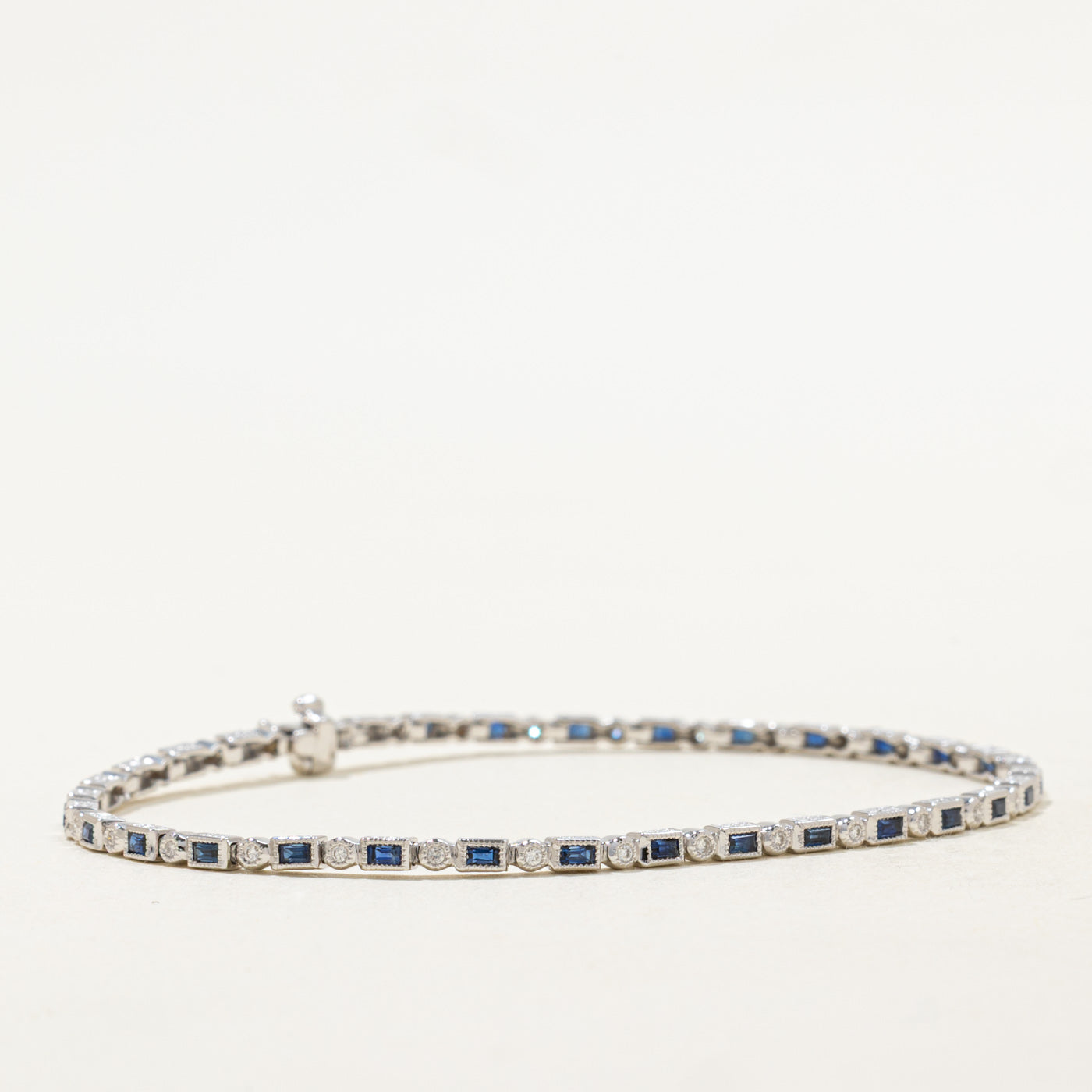 '100 Ways' Art Deco Inspired Sapphire & Diamond Gemstone Bracelet | 0.95ctw, 0.22ctw | 7" |