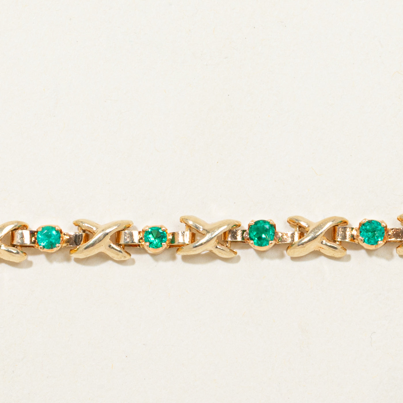 Emerald X Link Gemstone Bracelet | 0.88ctw | 6.75" |