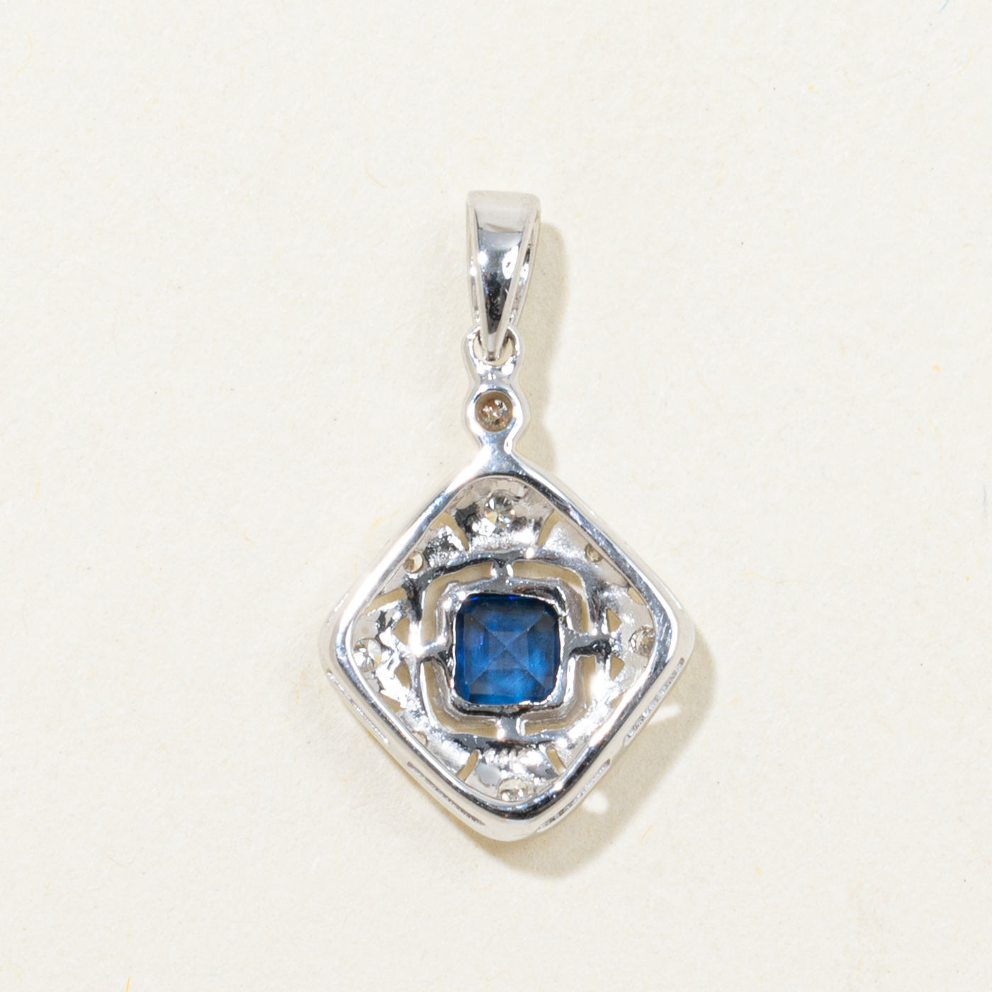 '100 Ways' Art Deco Inspired Sapphire & Diamond Pendant | 0.36ctw, 0.06ctw |