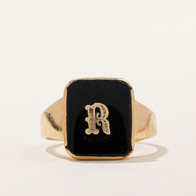 Onyx 'R' Initial Ring | 2.35ct | SZ 10.25 |