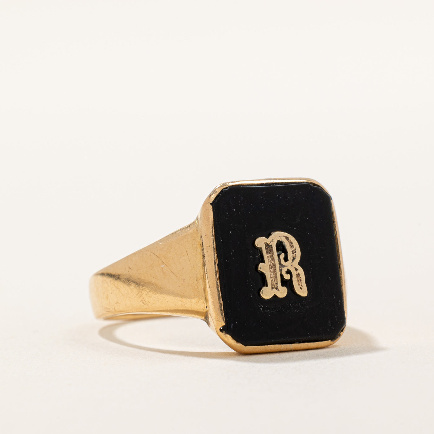 Onyx 'R' Initial Ring | 2.35ct | SZ 10.25 |