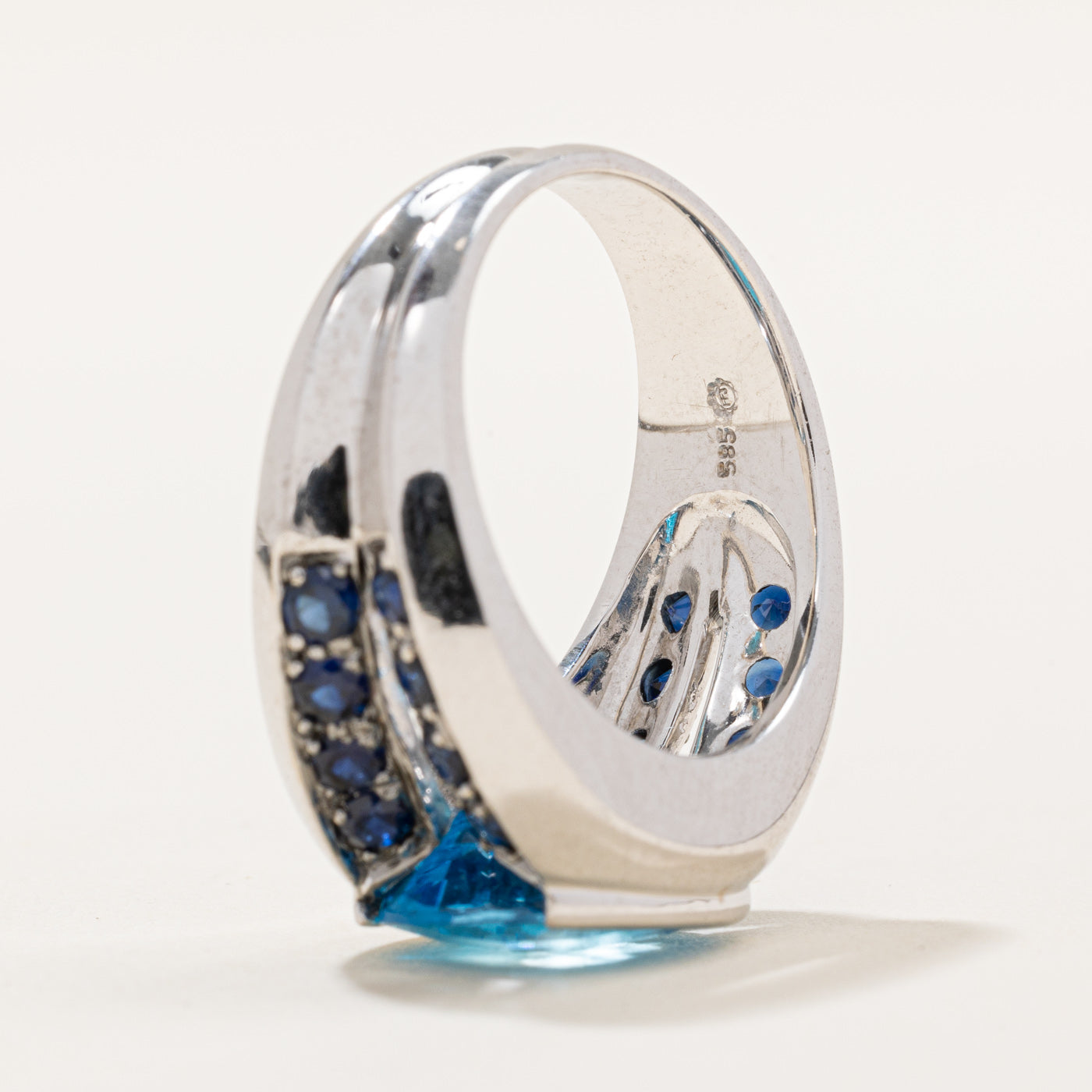 Topaz & Sapphire Cocktail Ring | 6.75ct, 1.12ctw | SZ 9 |