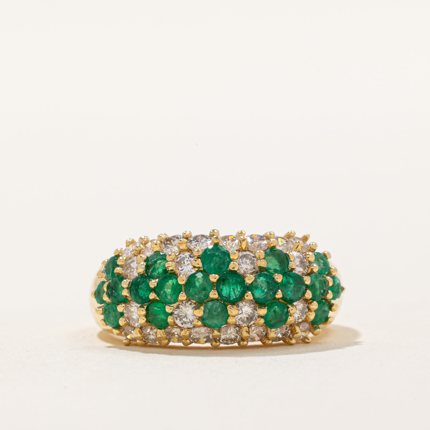 Emerald & Diamond Cluster Ring | 1.10ctw, 0.80ctw | SZ 6.5 |
