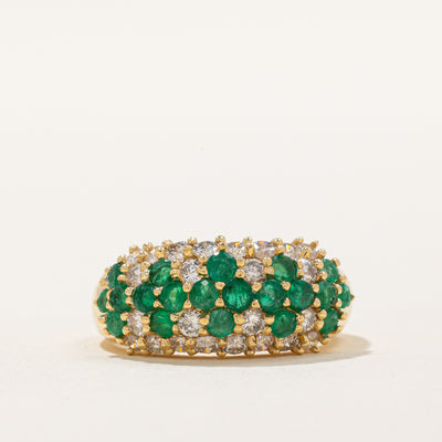 Emerald & Diamond Cluster Ring | 1.10ctw, 0.80ctw | SZ 6.5 |