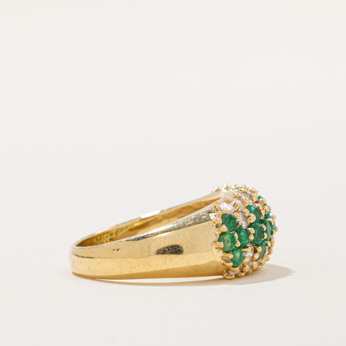Emerald & Diamond Cluster Ring | 1.10ctw, 0.80ctw | SZ 6.5 |