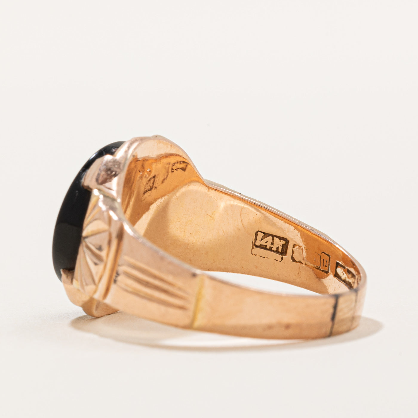 P' Initialed Black Onyx Ring | 3.50ct | SZ 7.5 |