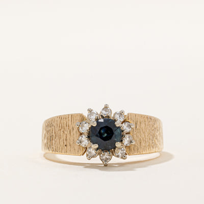 Blue Sapphire & Diamond Halo Ring | 0.70ct, 0.20ctw | SZ 6.5 |
