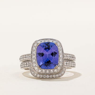 Tanzanite & Diamond Wedding Ring Set | 2.85ct, 0.50ctw | SZ 7.5 |