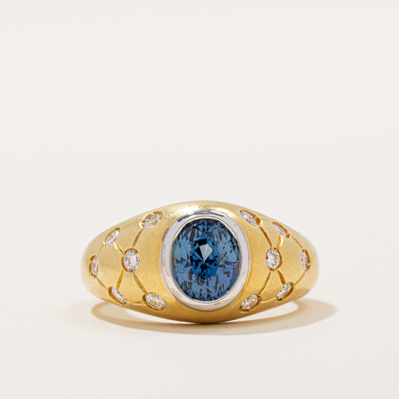 Blue Sapphire & Diamond Ring | 2.50ct, 0.36ctw | SZ 7 |