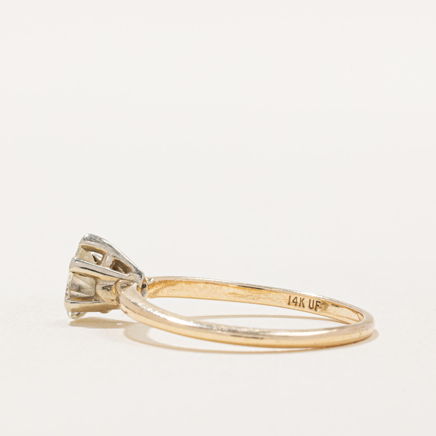 Bague en diamant taille poire | 0,56 ct SI1 J | Taille 6,5 | 