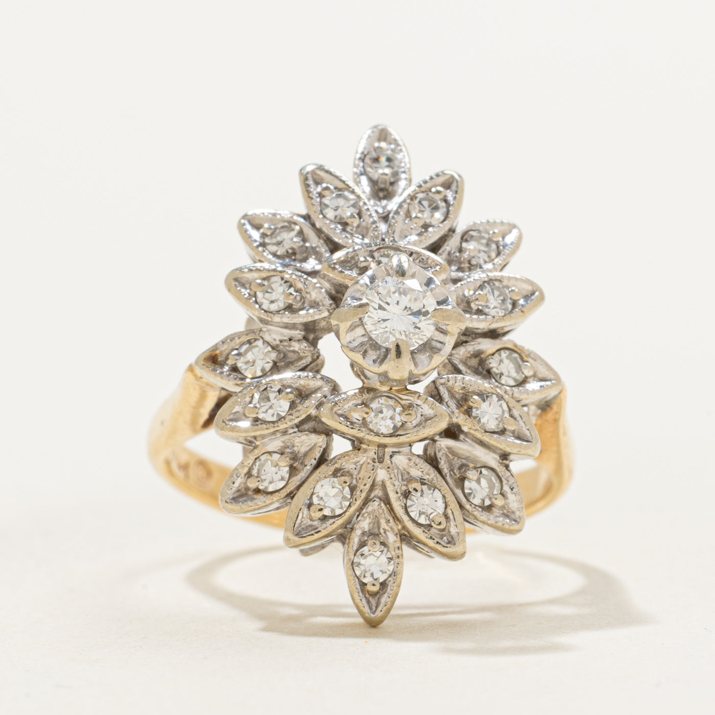 Floral Illusion Diamond Burst Ring | 0.39ctw | SZ 5 |