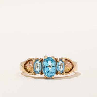 Two Tone Blue Topaz Ring | 1.50ctw | SZ 9 |