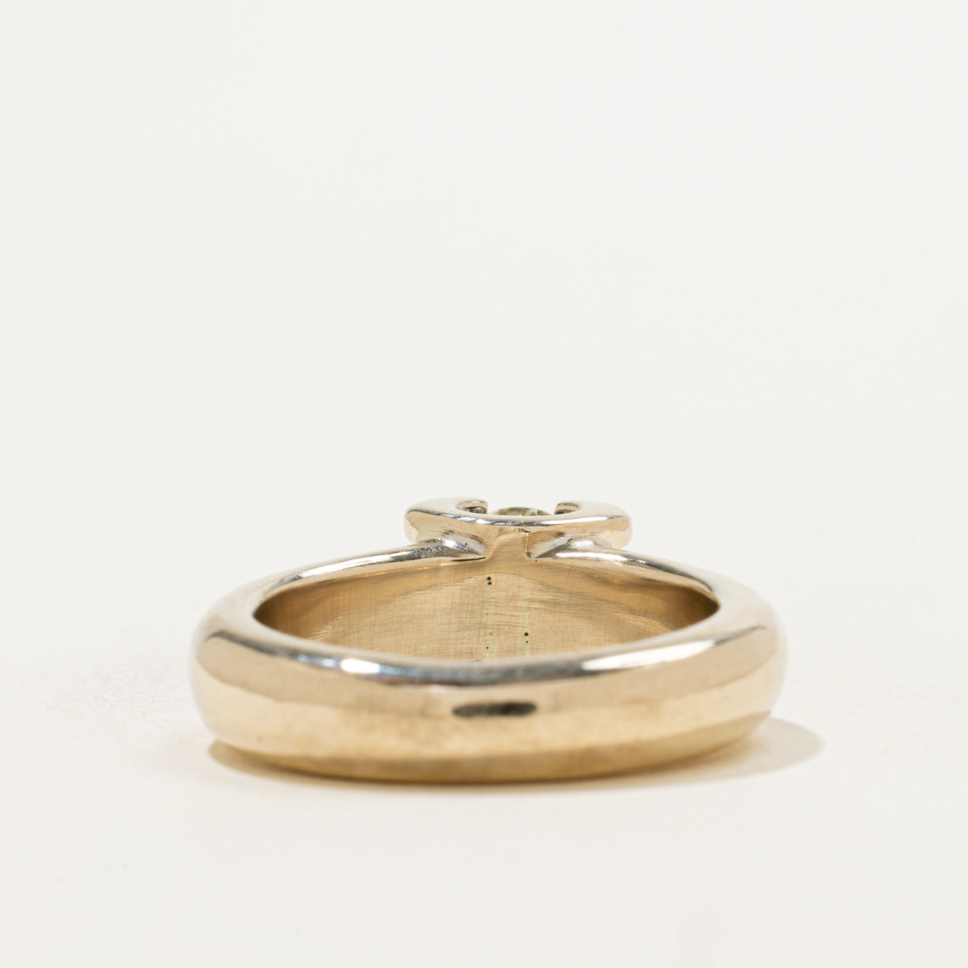 18k Round Brilliant Solitaire Diamond Chunky Ring | 0.85ct VS2 I/J | SZ 7