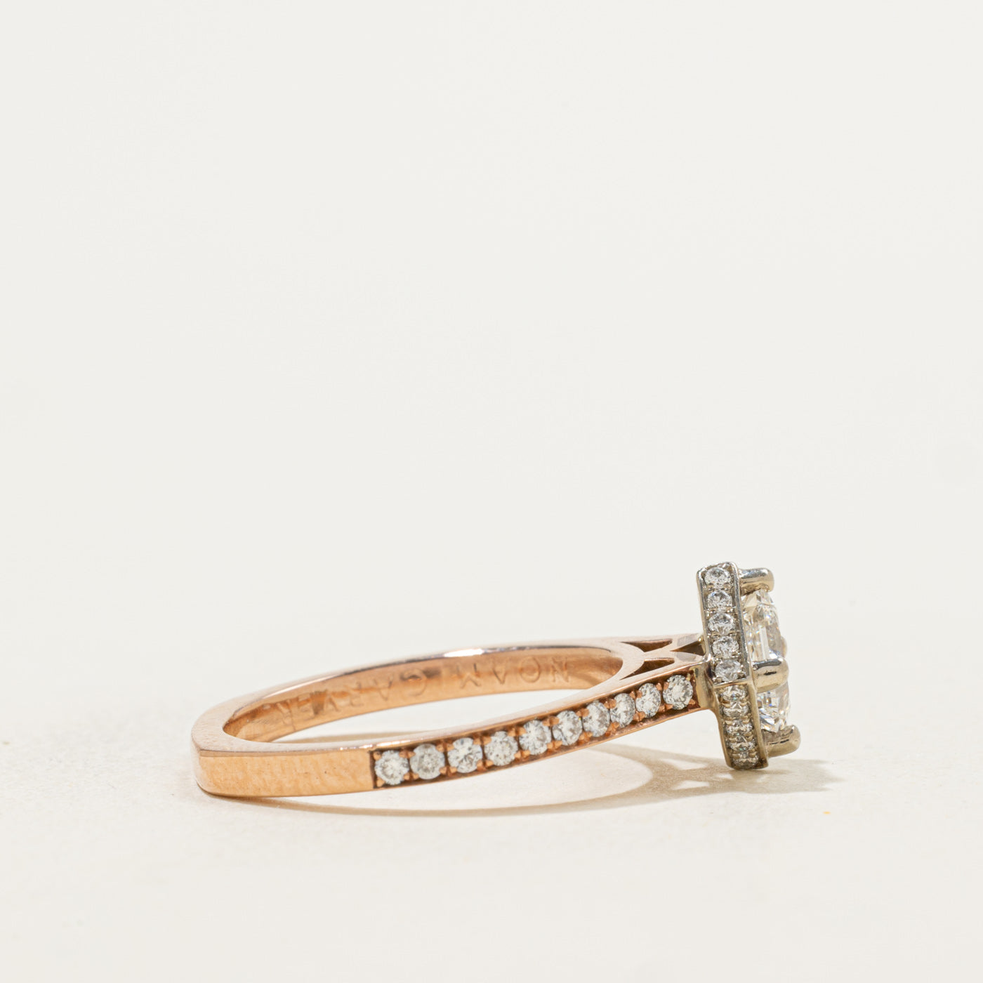 'Noam Carver' GIA Princess Cut Diamond Accented Ring | GIA 0.64ct VS2 H, 0.30ctw | SZ 5.5 |
