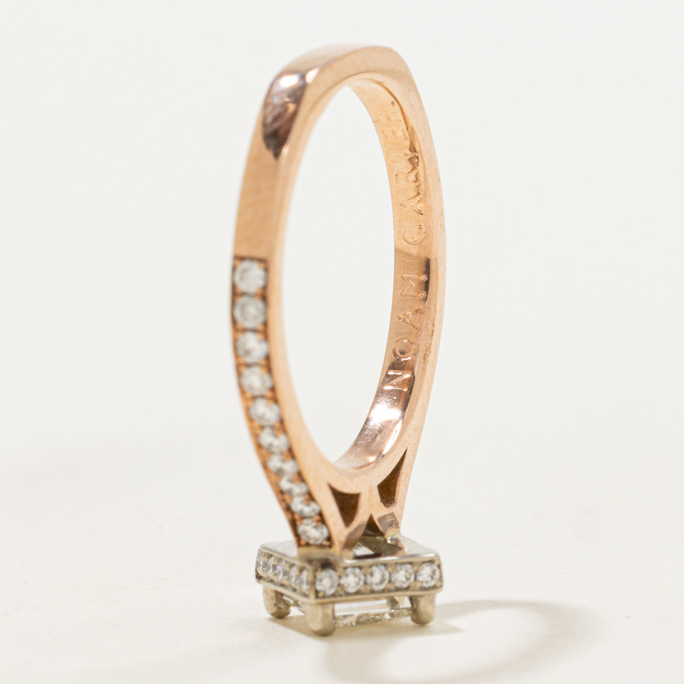 'Noam Carver' GIA Princess Cut Diamond Accented Ring | GIA 0.64ct VS2 H, 0.30ctw | SZ 5.5 |